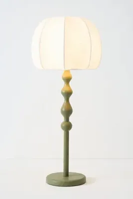LALA Collection Wood Table Lamp - Ramie Shade by Anthropologie, alternate view