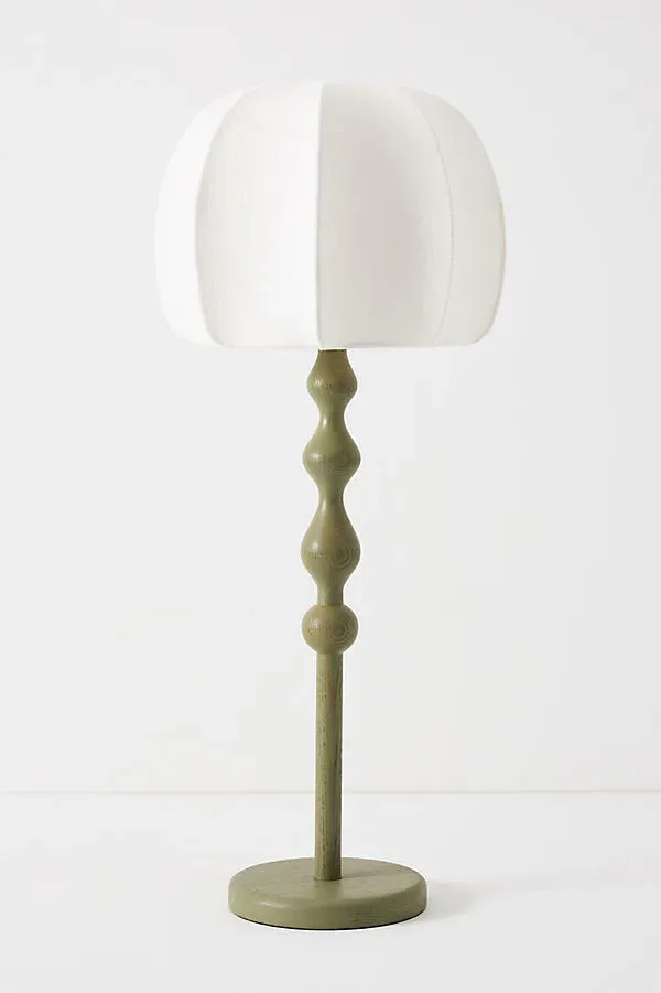 LALA Collection Wood Table Lamp - Ramie Shade by Anthropologie