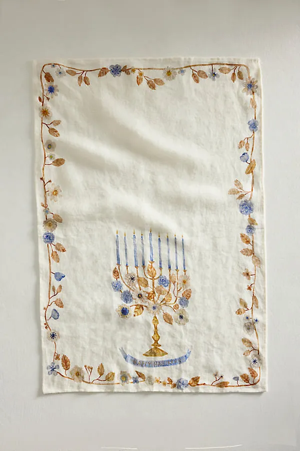 Terrain Hanukkah Dish Towel - Linen by Anthropologie, alternate view