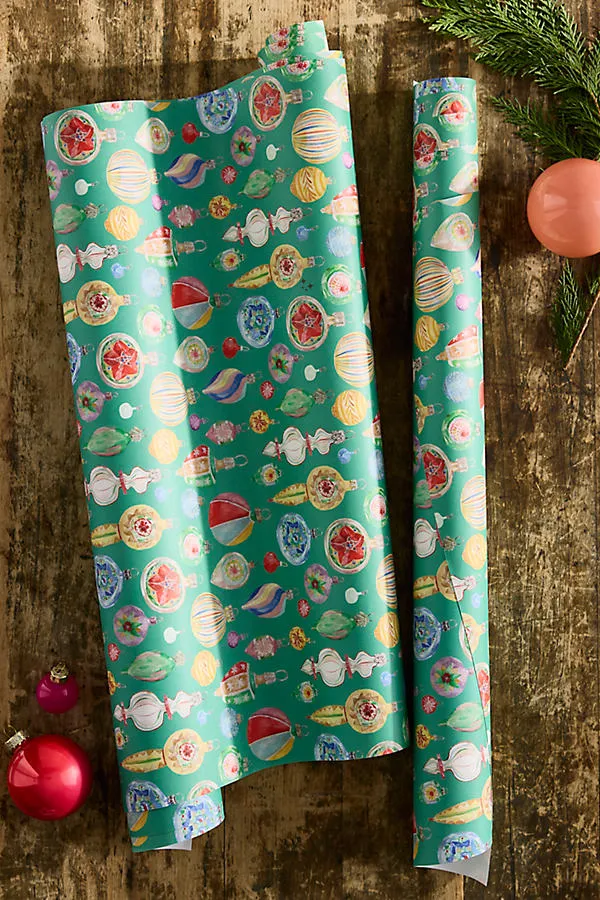 Terrain Vintage Ornaments Gift Wrap Sheets Set of 3 by Anthropologie