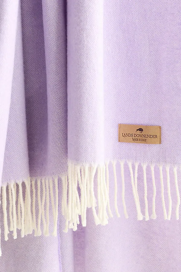 Herringbone Throw Blanket - Purple, Cotton/Acrylic by Anthropologie, image 2