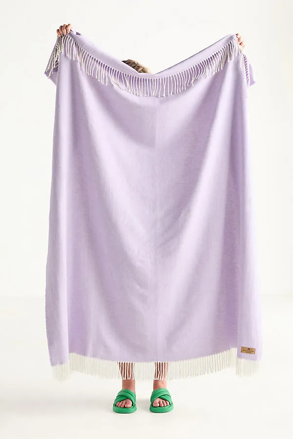 Herringbone Throw Blanket - Purple, Cotton/Acrylic by Anthropologie