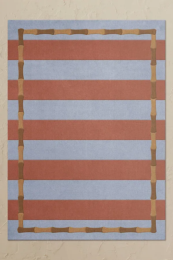 Alice Crawley Bamboo Stripe Wool Rug - Blue product