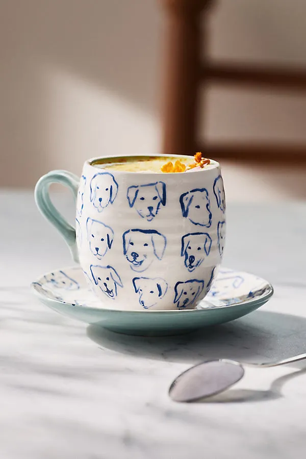Stoneware Espresso Cup & Saucer - Blue product