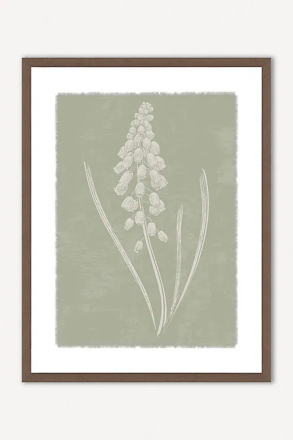 Lilly Kinsey Soft Florals Wall Art - Green, Linen by Anthropologie