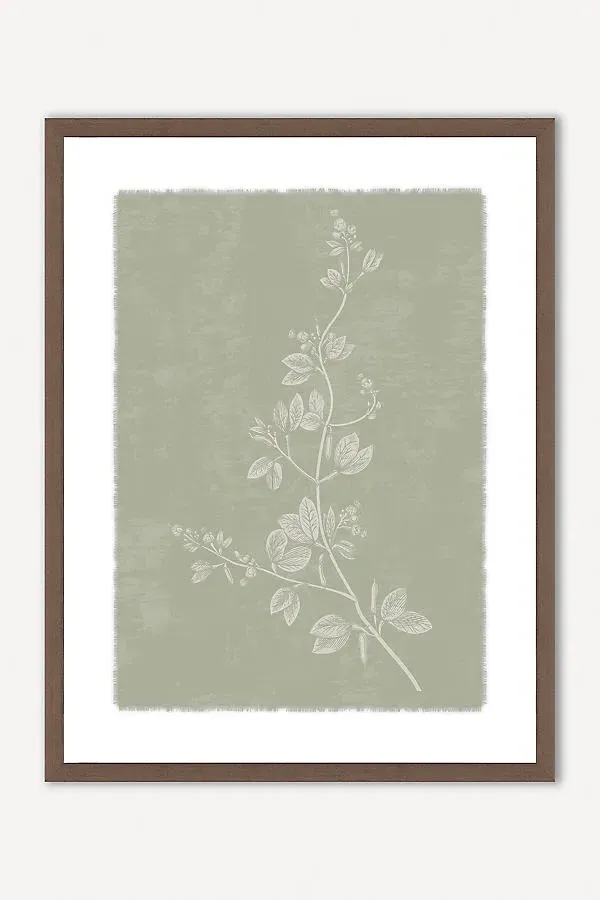 Lilly Kinsey Soft Florals Wall Art - Green, Linen by Anthropologie