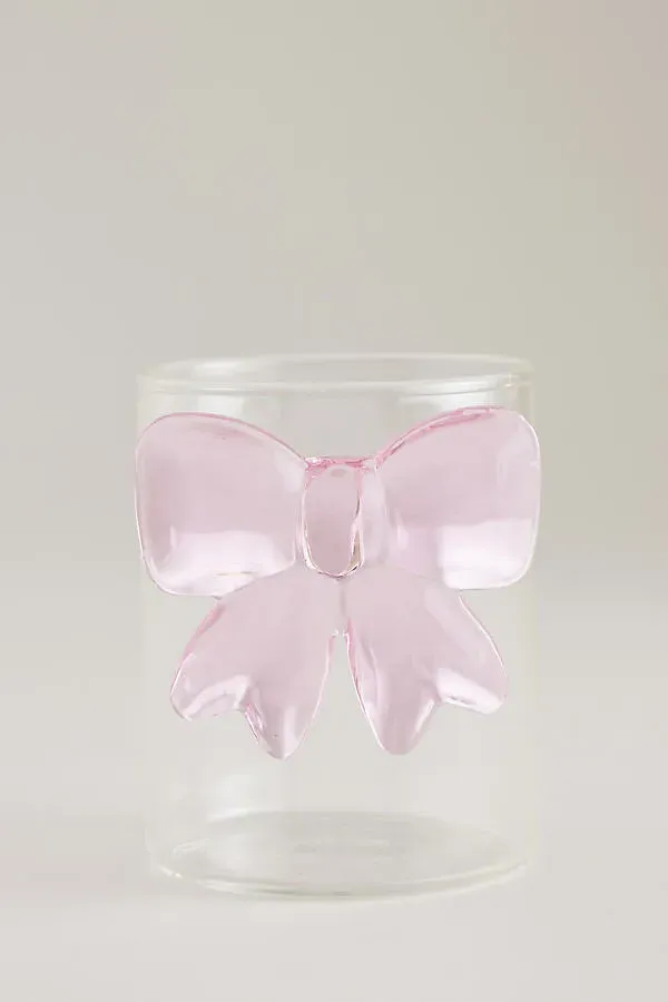 Bow Tumbler Glass - Pink by Anthropologie, alternate view