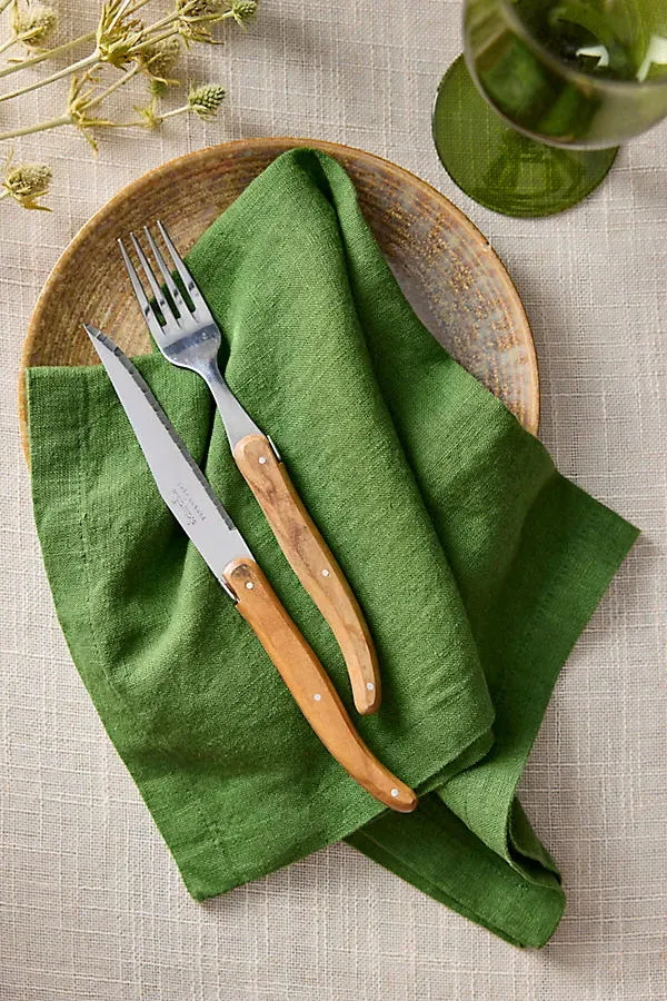 Lithuanian Linen Napkins Set of 2 - Green, Linen by Anthropologie, image 2