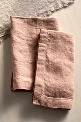 Lithuanian Linen Napkins Set of 2 - Orange, Linen by Anthropologie, image 2