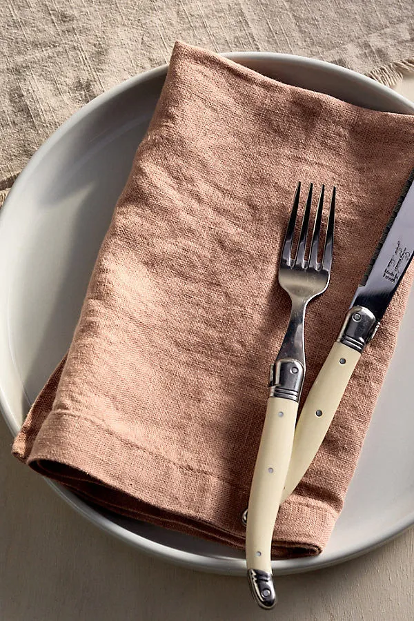 Lithuanian Linen Napkins Set of 2 - Orange, Linen by Anthropologie