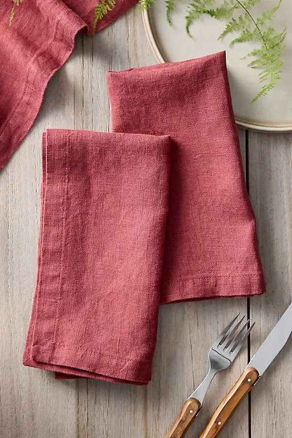 Lithuanian Linen Napkins Set of 2 - Purple, Linen by Anthropologie