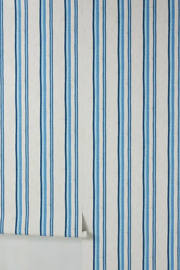 Life is a Banquet Striped Wallpaper - Blue product