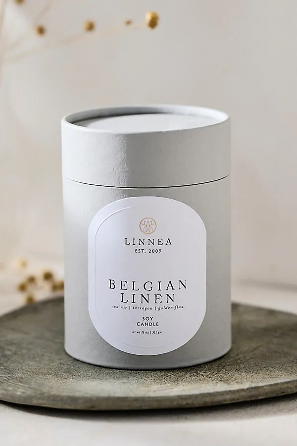 Belgian Linen Scented Candle - Soy Wax, Cotton by Anthropologie, alternate view