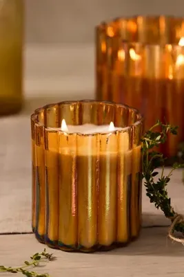 Harvest Pumpkin Large Soy Wax Candle - Orange, Glass by Anthropologie, image 2