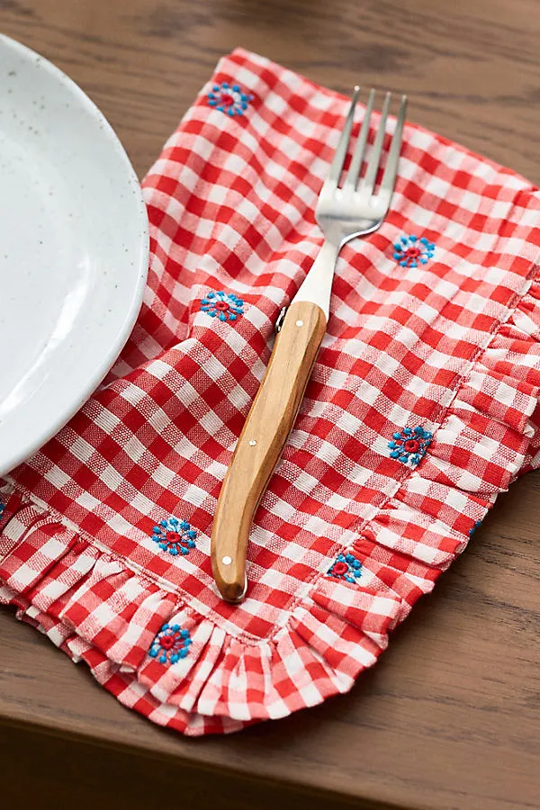 Napkins Set of 4 with Ruffle Trim - Cotton by Anthropologie