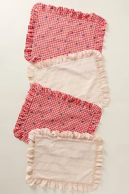 Placemats Set of 2 with Ruffle Trim - Cotton, Polyester by Anthropologie, image 2