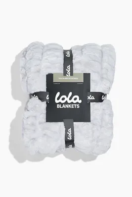 Lola Faux Fur Blanket - Grey, Polyester by Anthropologie, alternate view