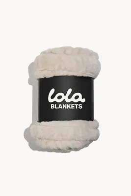 Lola Faux Fur Blanket - Ivory, Polyester by Anthropologie, alternate view