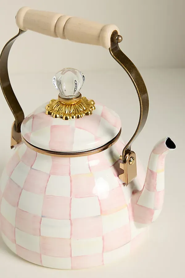 2 Qt. Tea Kettle - Pink, Glazed Steel product