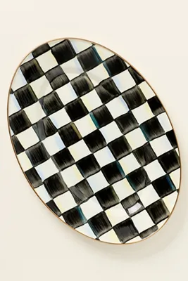 MacKenzie-Childs Check Small Oval Platter - Black product