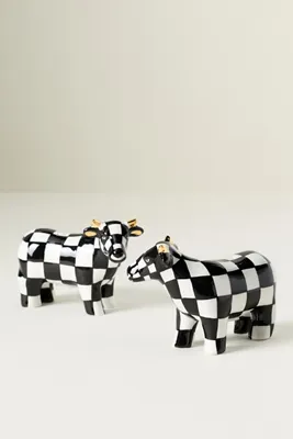 MacKenzie-Childs Cow Salt & Pepper Set - Black, Ceramic by Anthropologie, alternate view