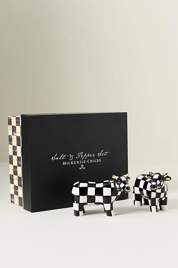MacKenzie-Childs Cow Salt & Pepper Set - Black, Ceramic by Anthropologie