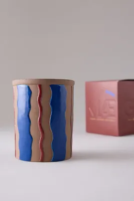 Cedar Patchouli Wiggle Ceramic Candle - Brown product