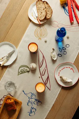 Dinner Table Runner - Beige, Cotton/Linen alternate view
