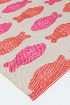 Candy Fish Indoor/Outdoor Flatwoven Printed Rug - Red product