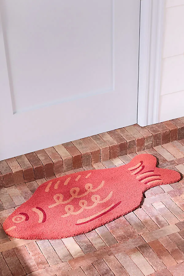 Candy Fish Shaped Coir Printed Doormat product