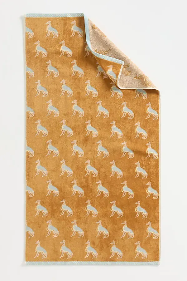 Cotton Dog Jacquard Towel Collection - Yellow, Polyester/Cotton product
