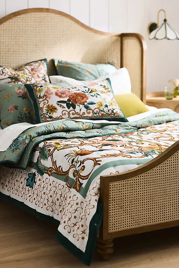 Cotton Novelty Printed Shams Set of 2 - Green, Organic Cotton by Anthropologie, image 2