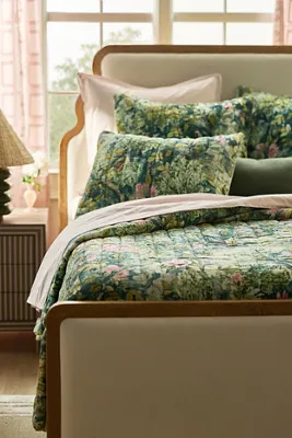 Cotton Velvet Floral Printed Bedspread - Polyester/Cotton alternate view