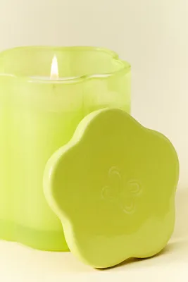 Floral Lemon Blossom Glass Candle - Yellow, Cotton product