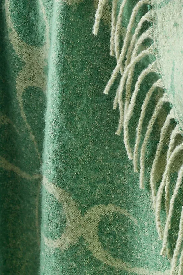 Icon Woven Fringe Throw Blanket - Green, Polyester product