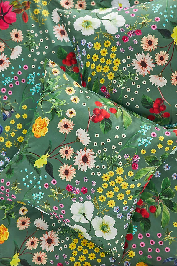 Organic Cotton Printed Sateen Euro Sham - Green product