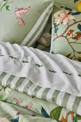Printed Duvet Cover - Green, Organic Cotton Sateen product