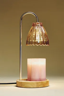 Salted Woods & Rose Small Glass Candle - Pink, Cotton product