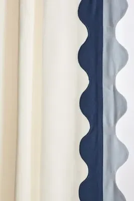 Scalloped Cotton Curtain - Blue product