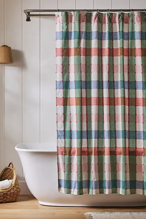Willow Plaid Woven Shower Curtain - Cotton product