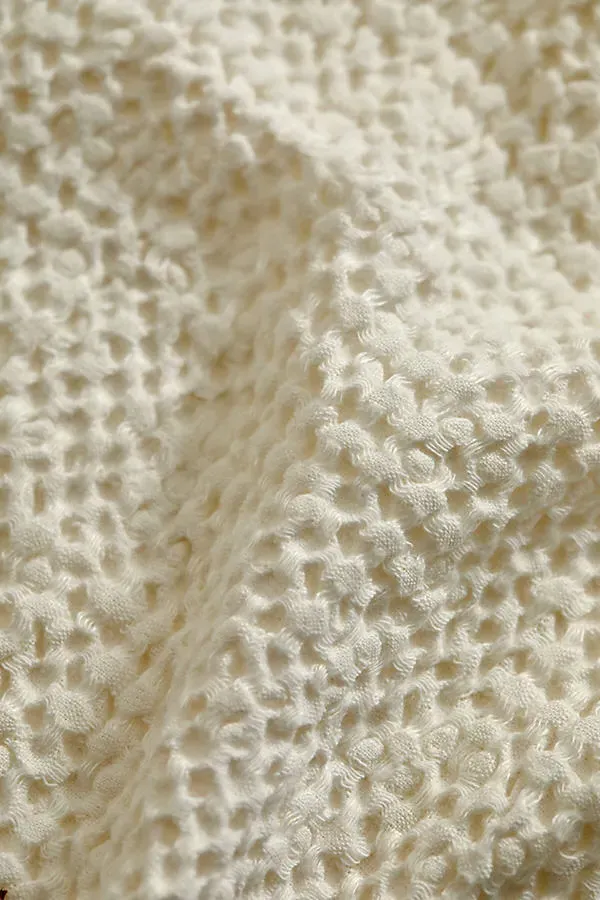 Waffle Weave Bath Towel - White, Cotton/Linen product