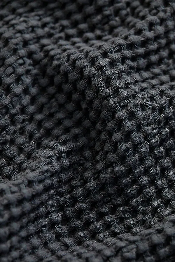 Waffle Weave Face Towel - Grey, Cotton/Linen product