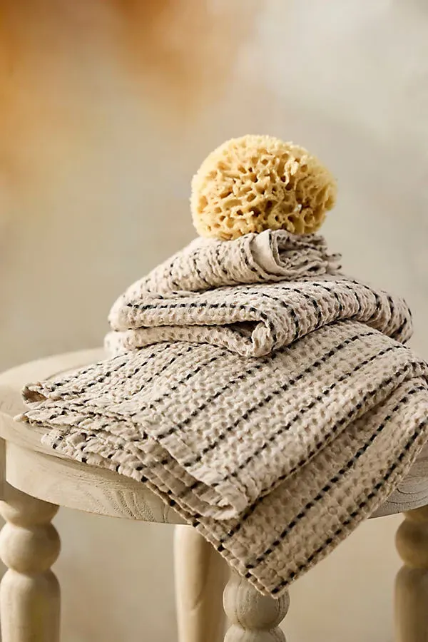 Waffle Weave Hand Towel - Beige, Cotton/Linen by Anthropologie, image 2