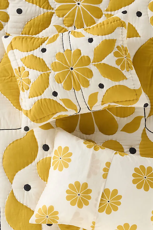 Cotton Floral Printed Pillow Shams Set of 2 - Yellow product
