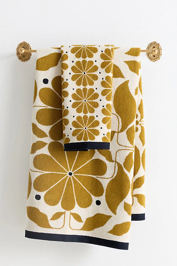 Cotton Woven Towel Collection - Yellow by Anthropologie