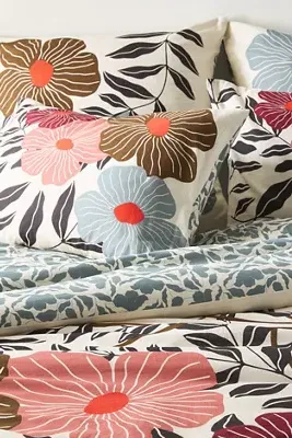 Floral Threads Queen Size Duvet Cover - Organic Cotton product