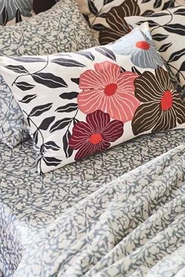 Organic Cotton Sateen Floral Printed Sheet Set - Blue product