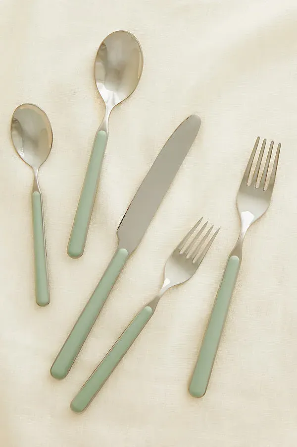 Fantasia 5-Piece Flatware Place Setting - Green, Resin product