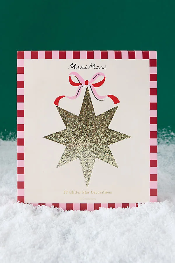 Gold Glitter Hanging Star Decorations - Gold by Anthropologie, image 2