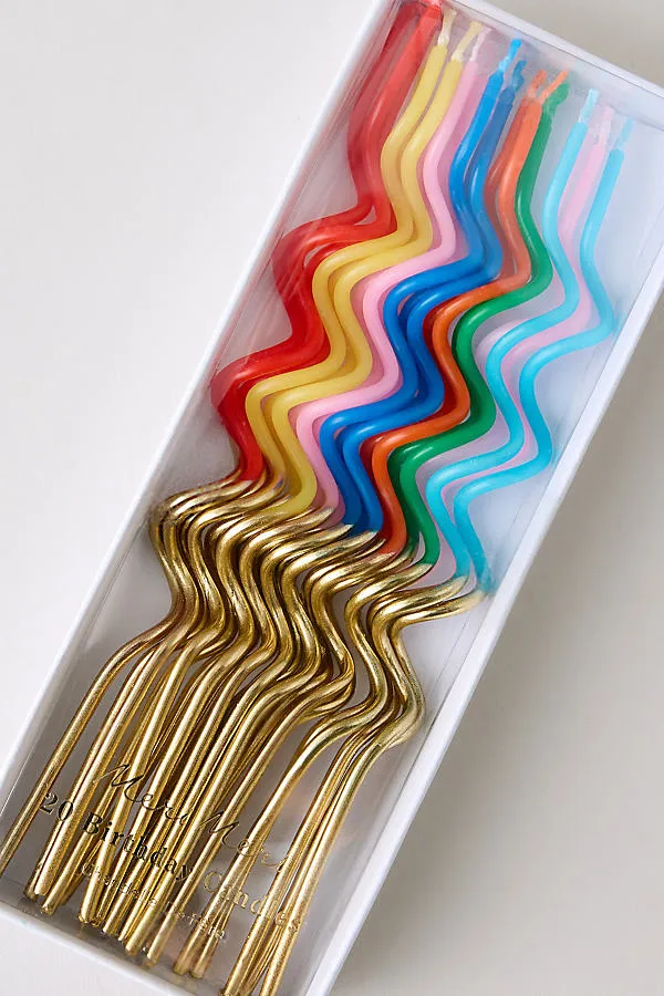 Meri Meri Gold Dipped Swirly Candles 20 Pack product